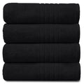 GC Gaveno Cavailia 100% Egyptian Cotton Bath Towel Set, Black, 4 Pack