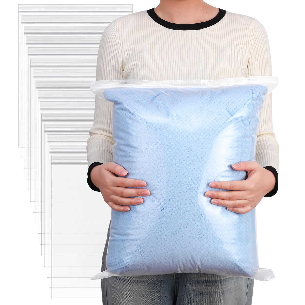 15PCS Large Ziplock Bags Clear Plastic Clothes Storage Bags, 40x50cm - image 1