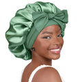 Silk Satin Bonnet for Sleeping – Non-Slip Tie Band Hair Cap