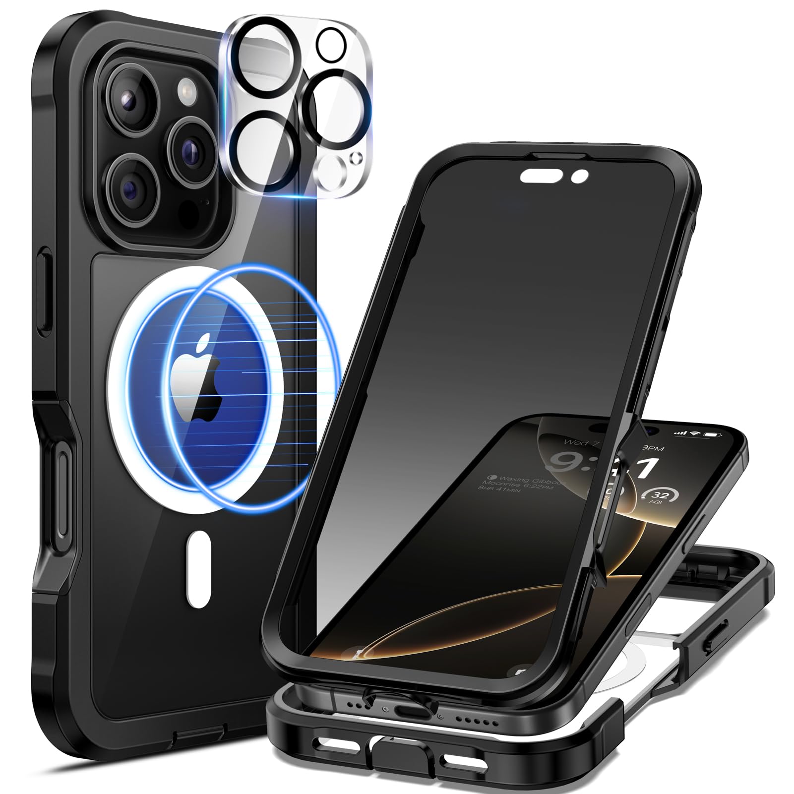 seacosmo iPhone 16 Pro Max Privacy Case – Magnetic Magsafe Cover