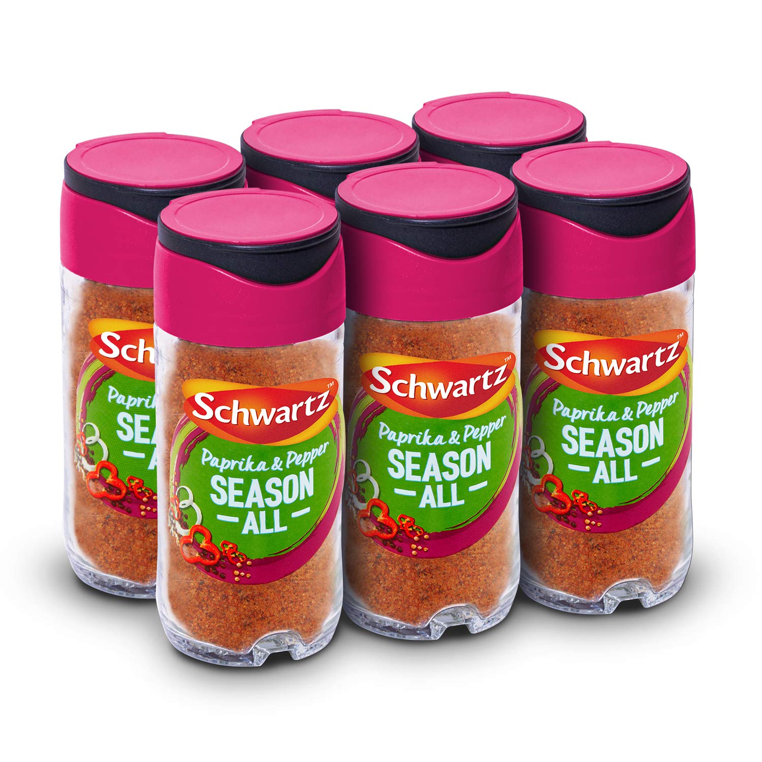 Schwartz Season All Salt, Paprika & Pepper Seasoning - 70g Jar (Pack of 6)
