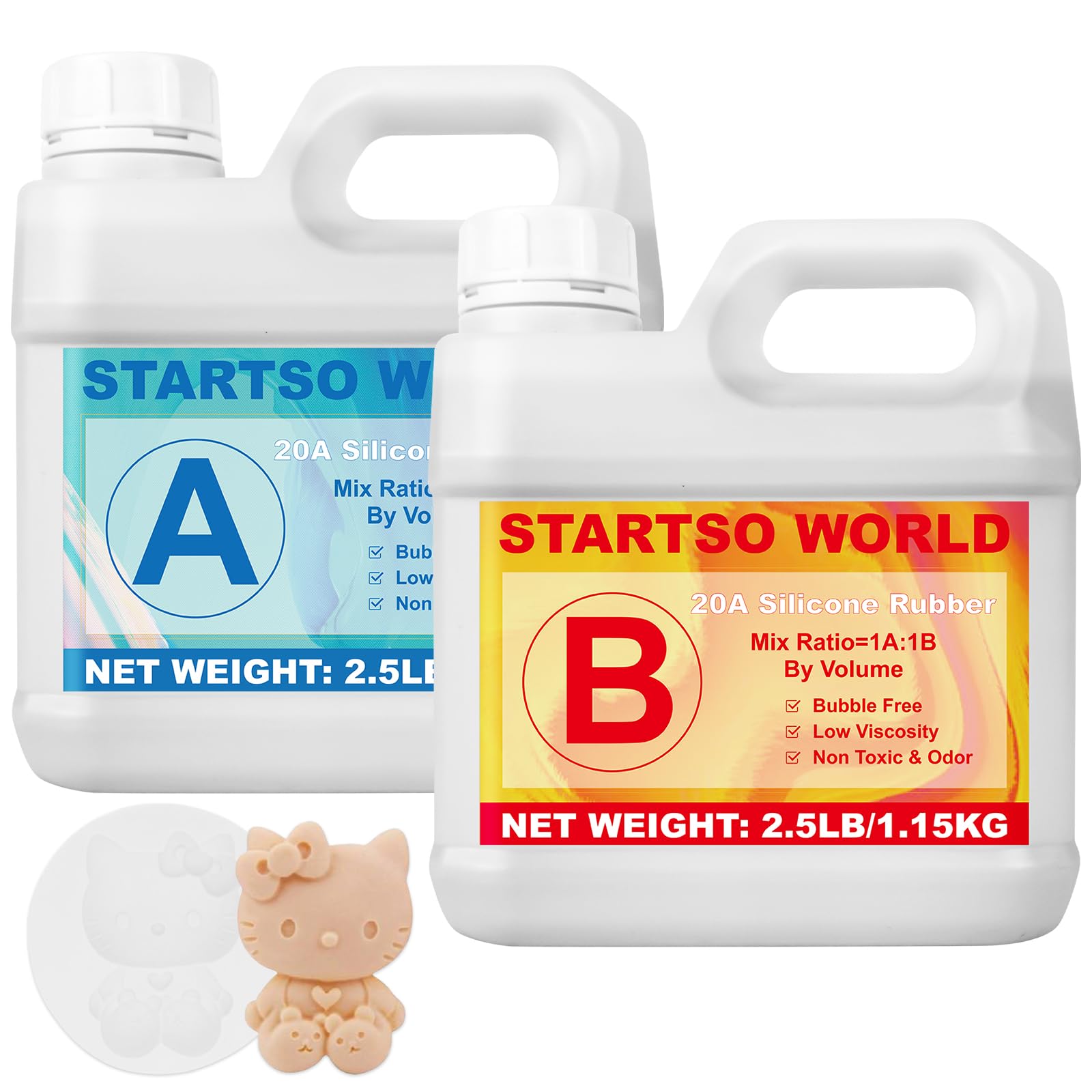 STARTSO WORLD Silicone Mold Making Kit - 80oz Food Safe Platinum Rubber