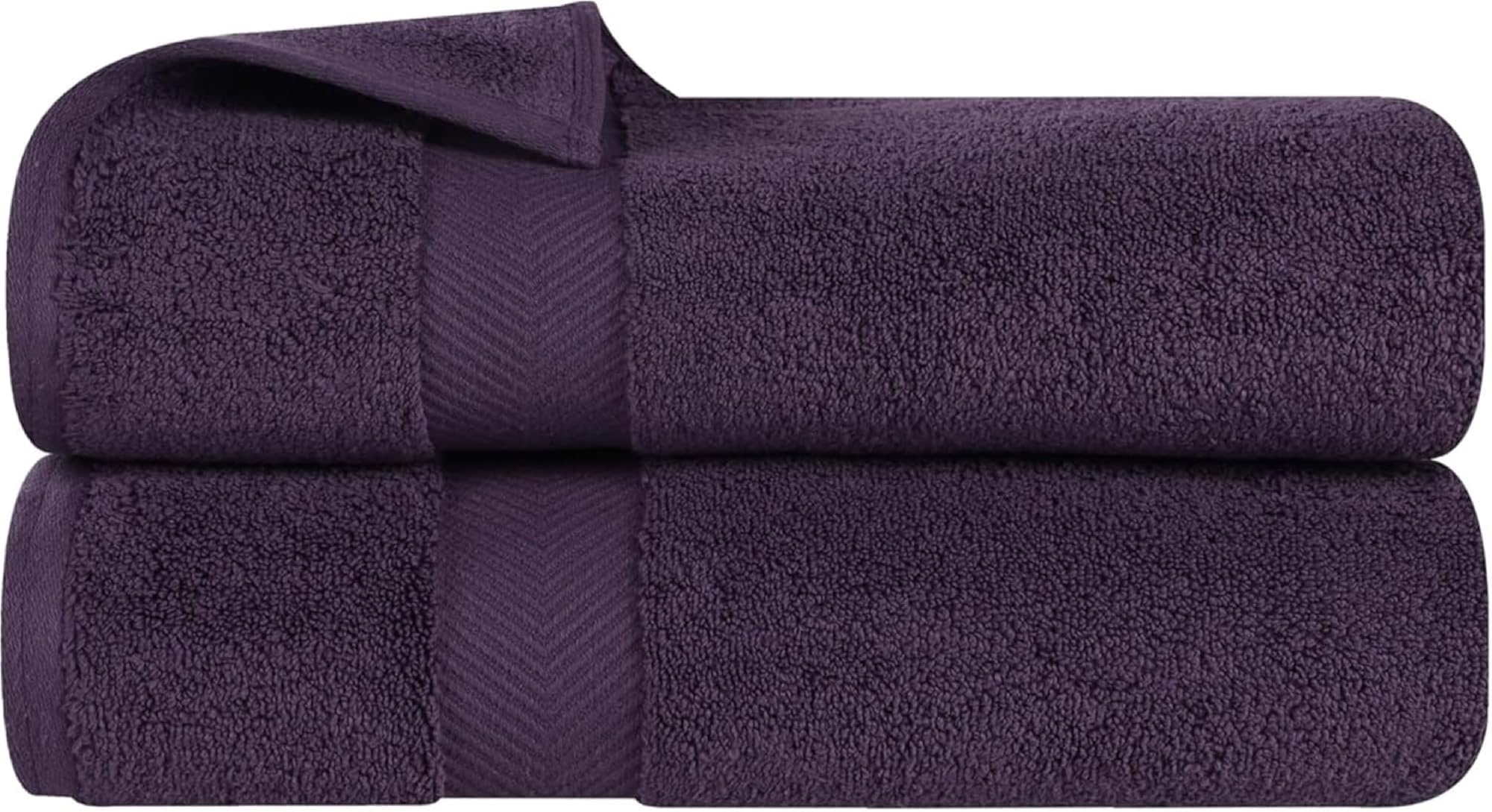 Jolof Store Zero Twist Cotton Bath Towel Set - Grape Seed (2-Pack)