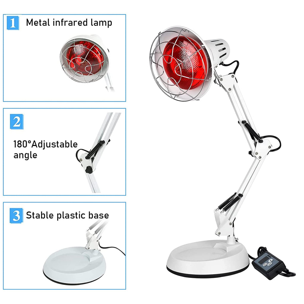 Cozion 150W Red Light Heat Lamp – Adjustable Indoor Heater with Timer