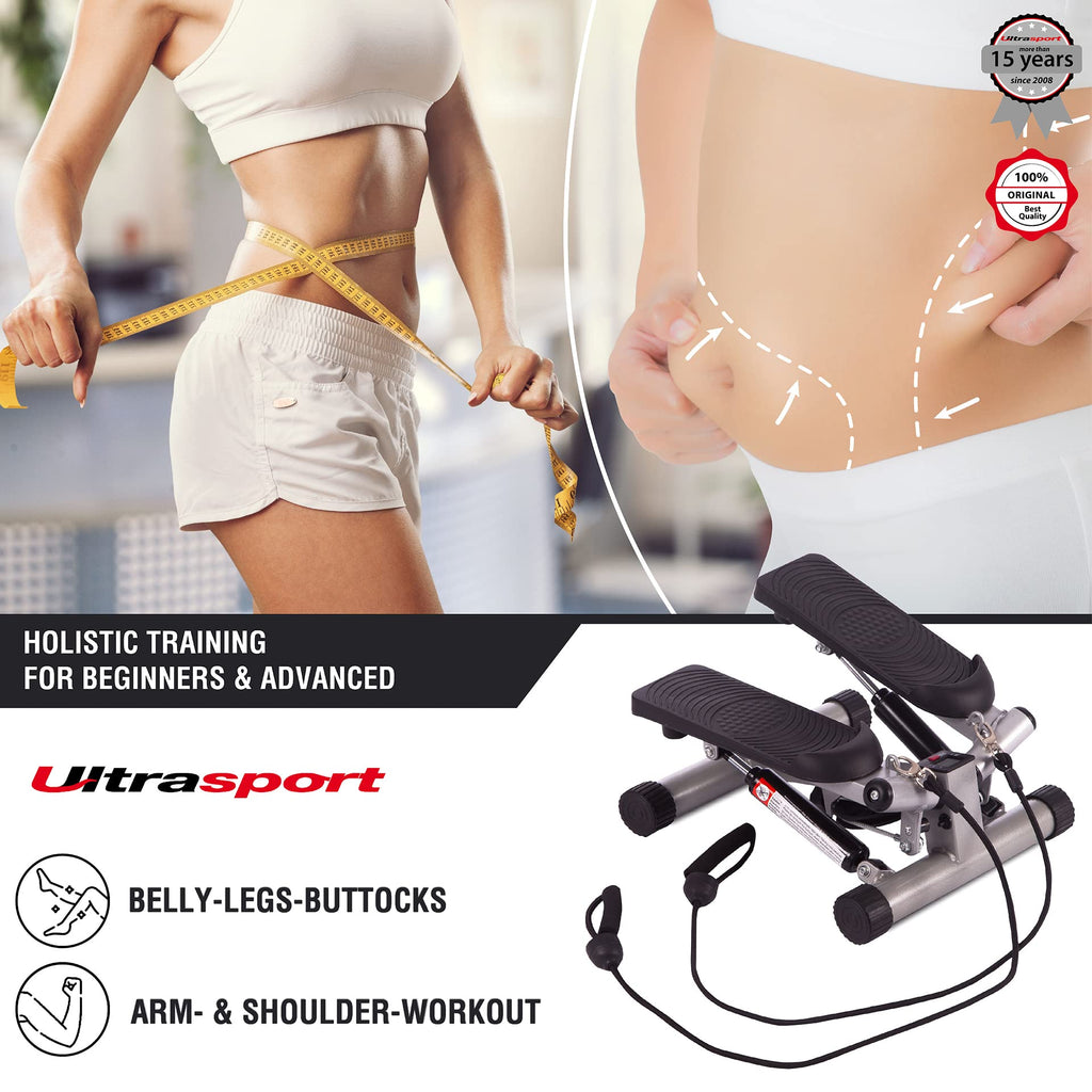 Ultrasport Swing Stepper – Hometrainer mit Trainingsbändern & Computer
