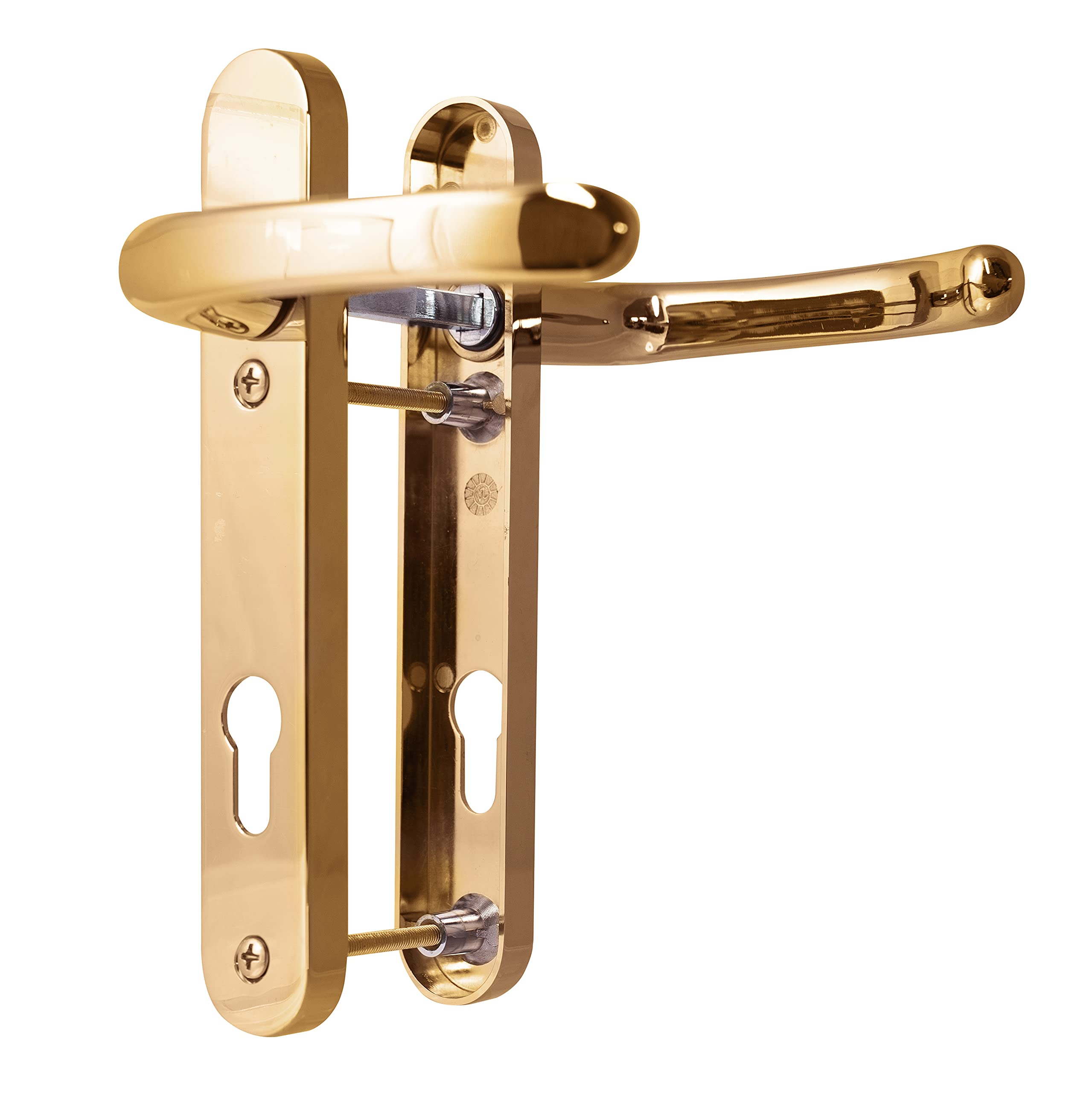 UK Security Supplies UPVC Door Handle Set – Polished Brass – 92mm PZ 122mm