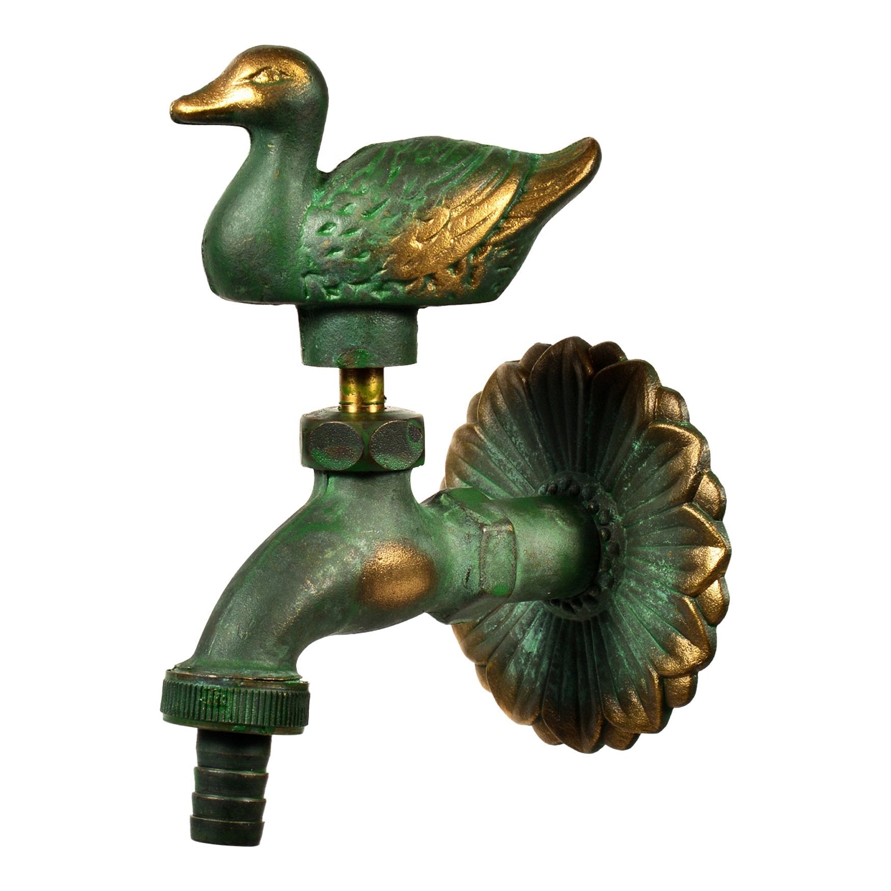 Variosan Retro Garden Tap – Patinated Brass Duck Handle Valve, 1/2"