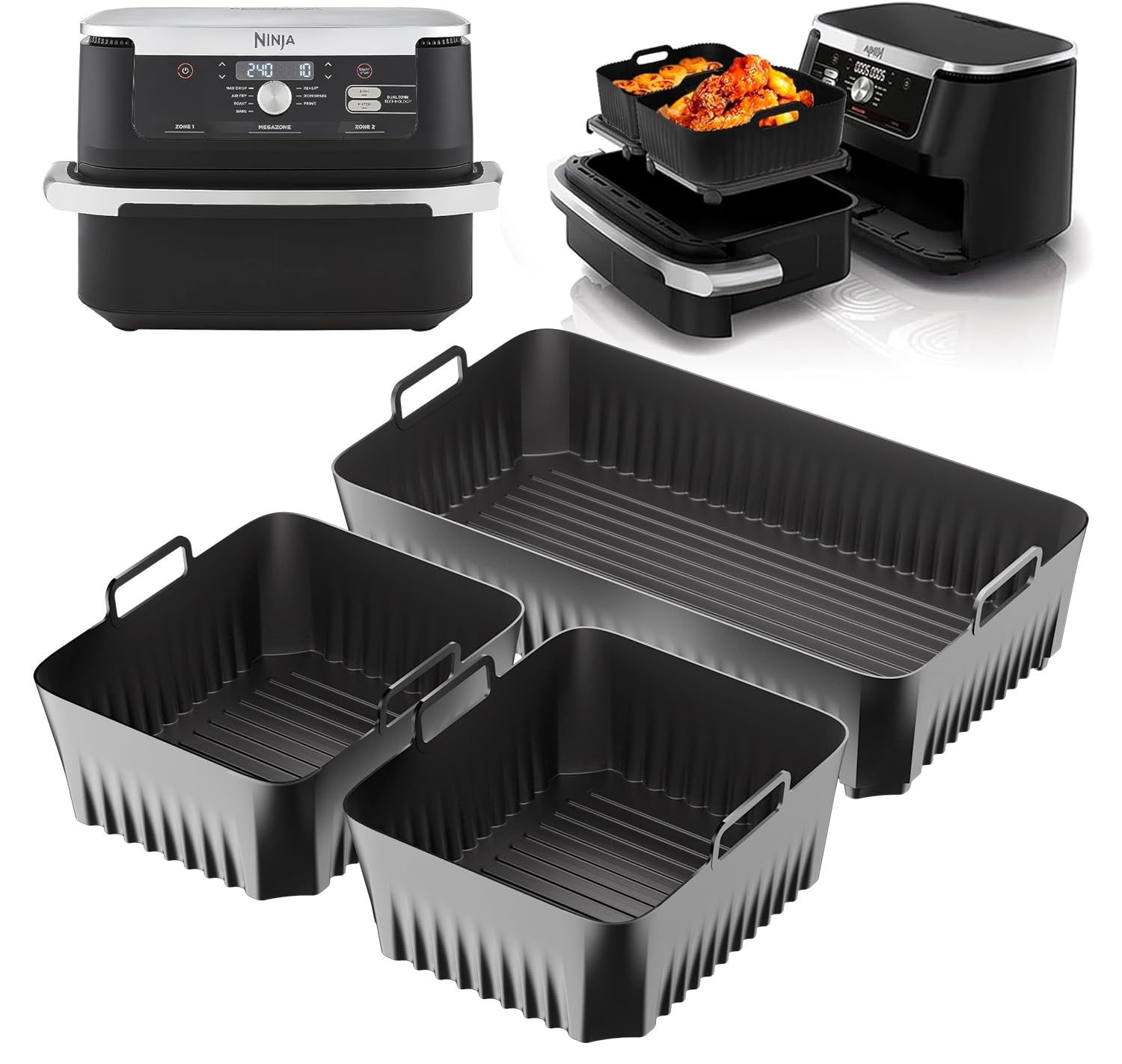 Silicone Air Fryer Liners for Ninja Foodi Flex AF500UK 10.4L