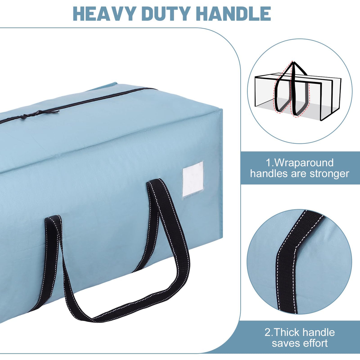 Dntorx 6 Pack 120L Moving Bags and Storage Bag Dorm Moving Essential, Blue - image 5