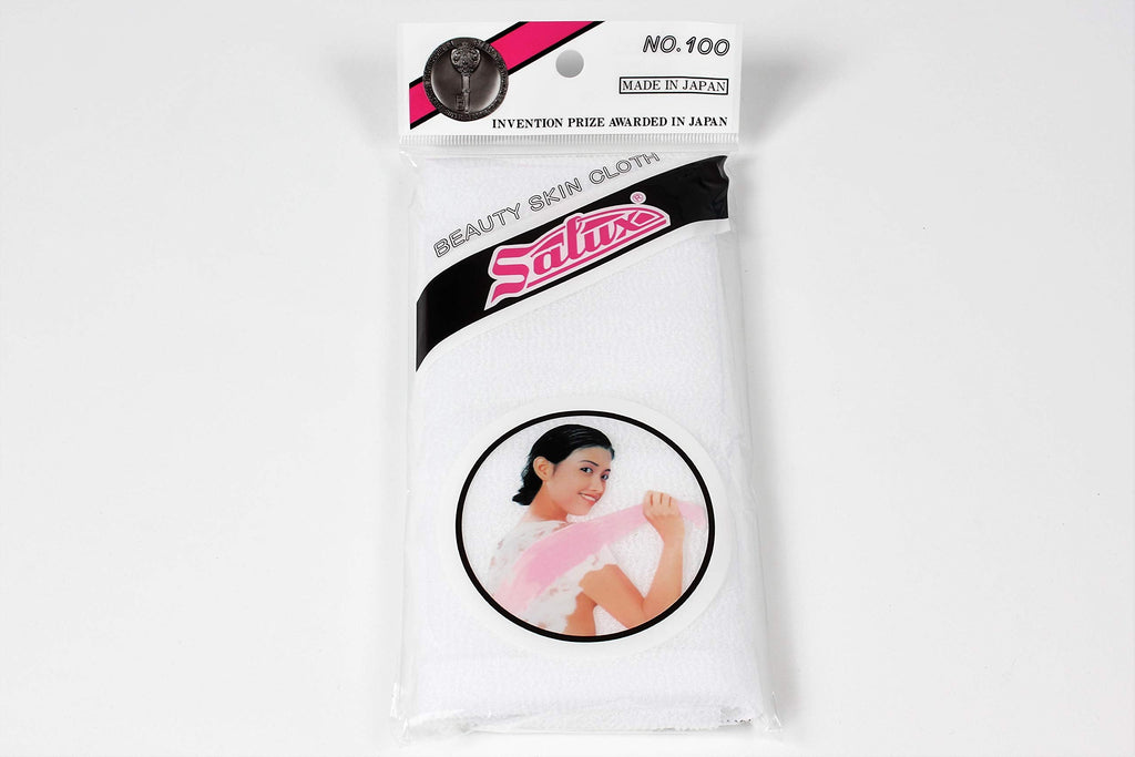 Salux Nylon Japanese Beauty Skin Bath Wash Cloth/Towel White1 Count - image 1