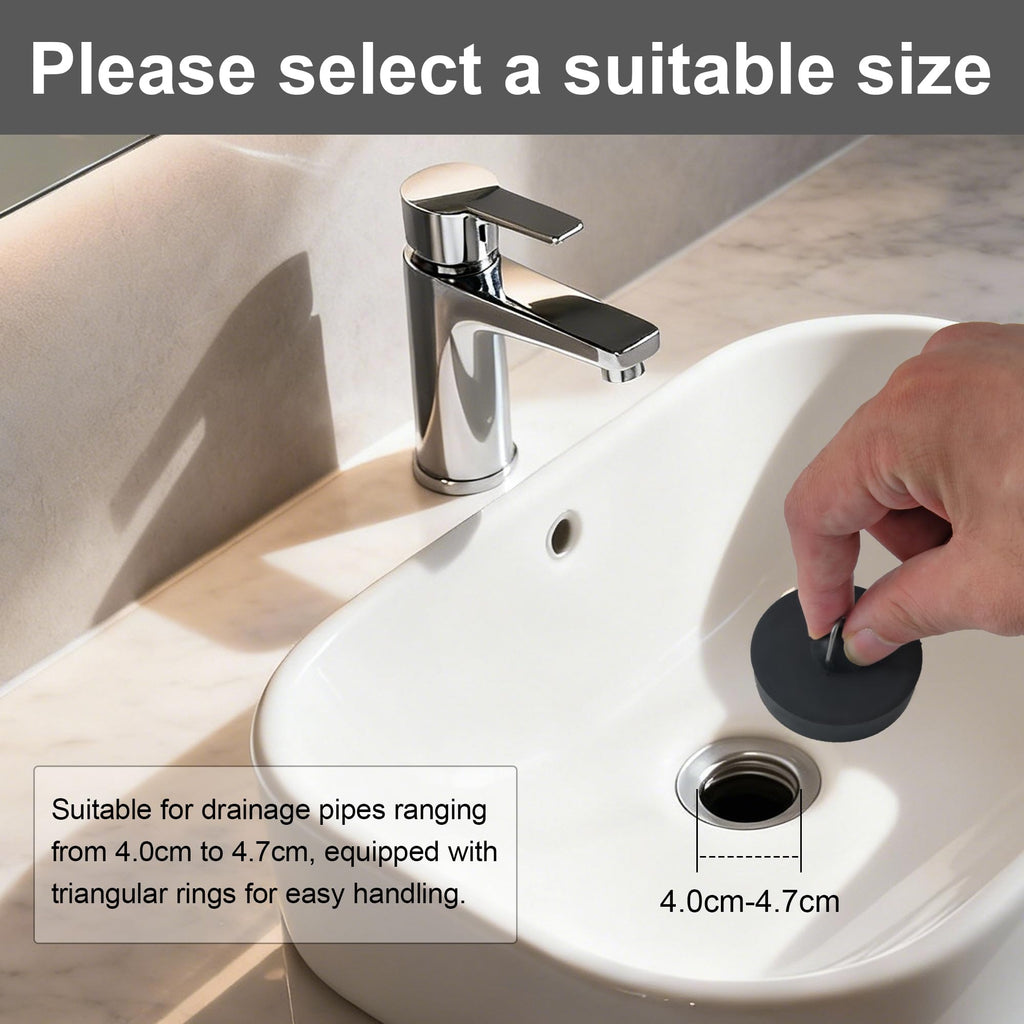 SZWLJ 4PCS1.77in*2 & 1.85in*2 Black Sink Plug, Rubber Bath Plug