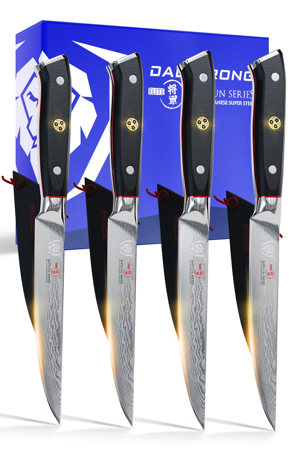 Dalstrong Shogun Series Elite 4-Piece Steak Knives Set – Damascus Steel