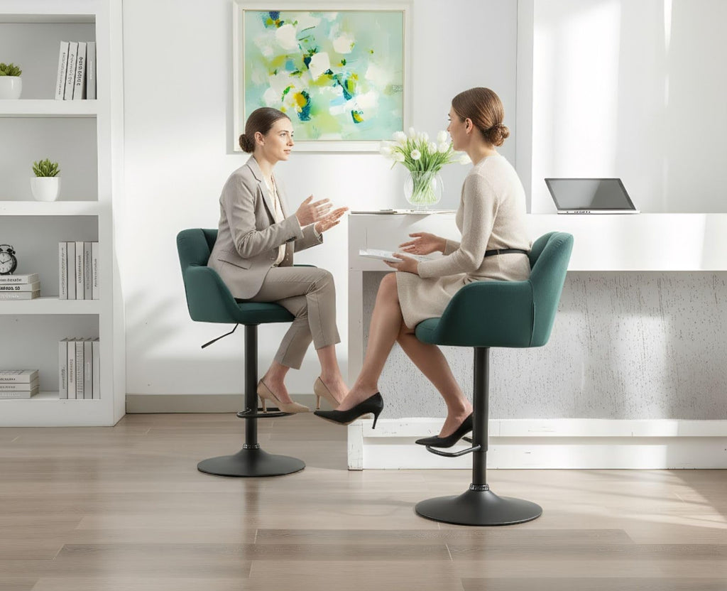 Ya-Home Bar Stools Set of 2 Breakfast Kitchen Stools with Backrest, Green - image 5