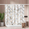 Woutay White Marble Shower Curtain | Mold Resistant Waterproof Fabric