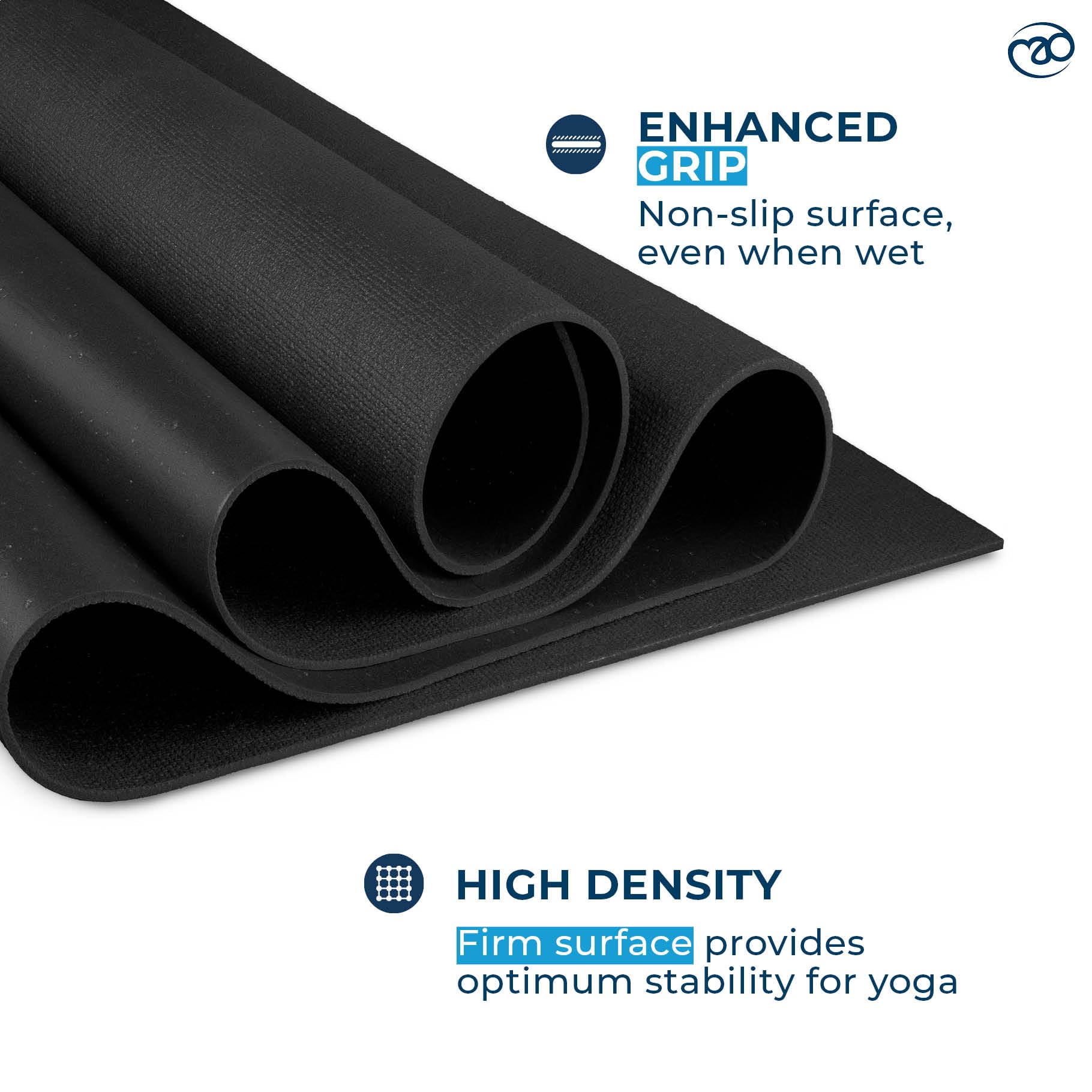 Yoga-Mad Studio Yoga Mat - Extra Long 220cm High Density Non-Slip Mat