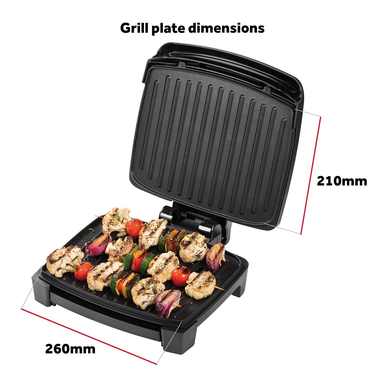 George Foreman Immersa Medium Electric Grill - Dishwasher Safe Black