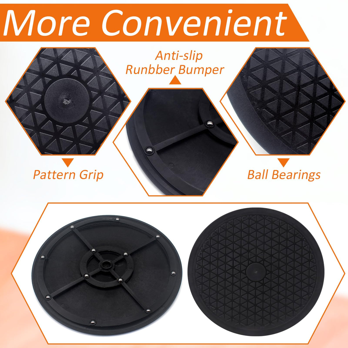 Cinvo Turntable Rotating Caster Spinner Non Skid Lazy Susan Heavy Duty 360˚ Rotating Swivel Stand for Model Base/Potted Plants/TV/Monitors/Craft