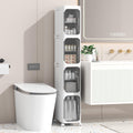 Enjinkail Slim Bathroom Cabinet – 4-Tier Waterproof Storage Trolley