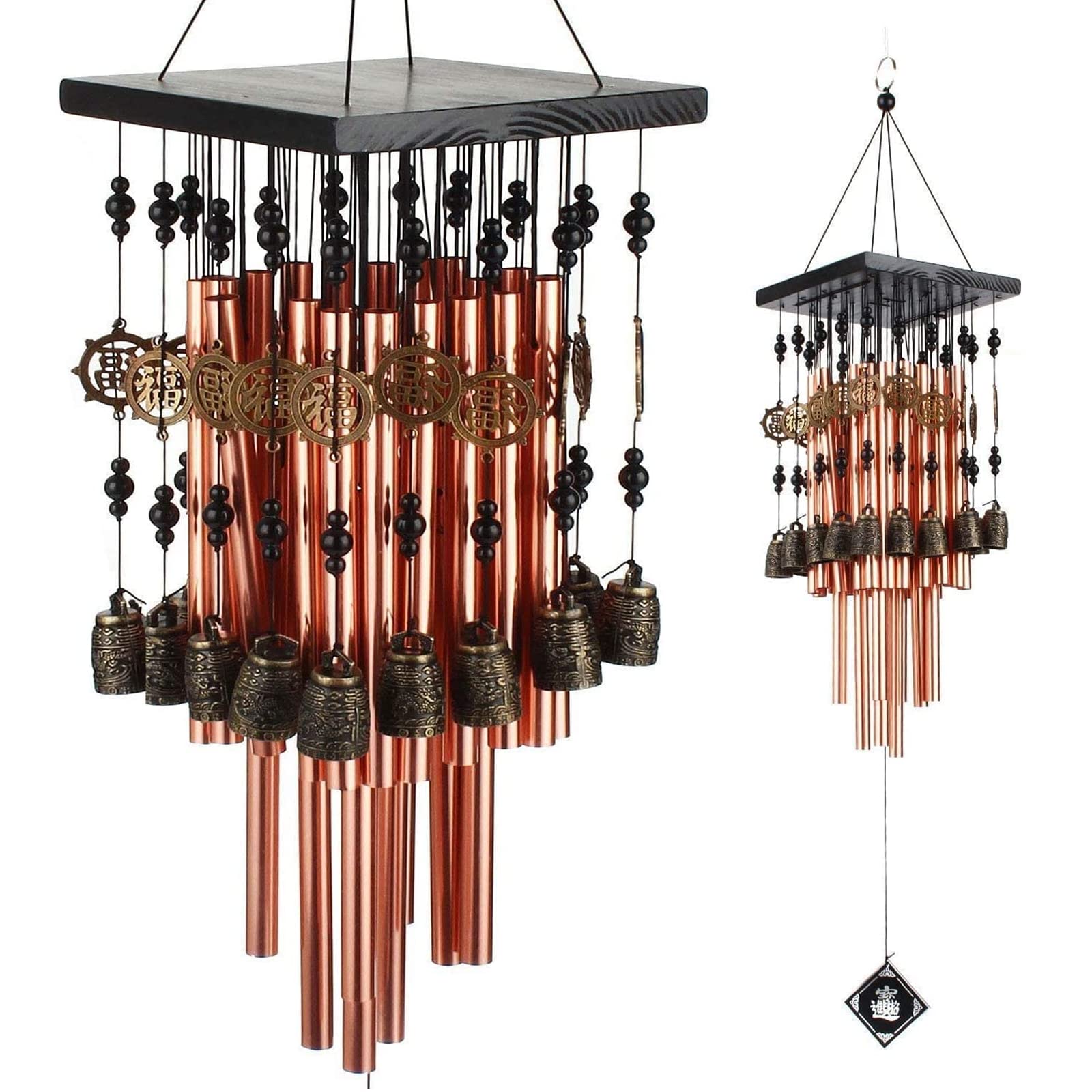 30" Memorial Wind Chimes – 28 Tubes & 16 Copper Bells, Bronze