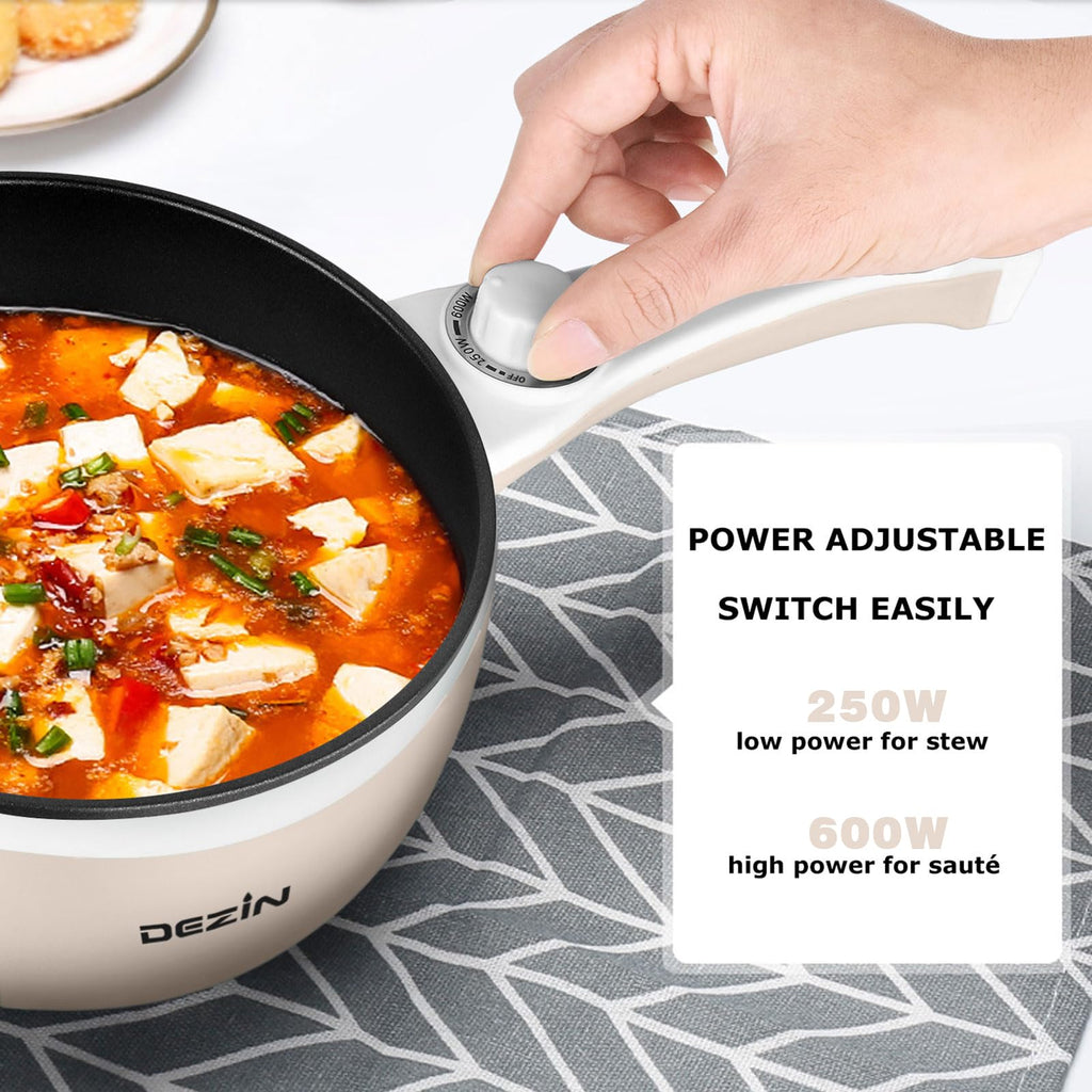Dezin 1.5L Electric Cooker – Non-Stick Mini Hot Pot for Dorm & Travel