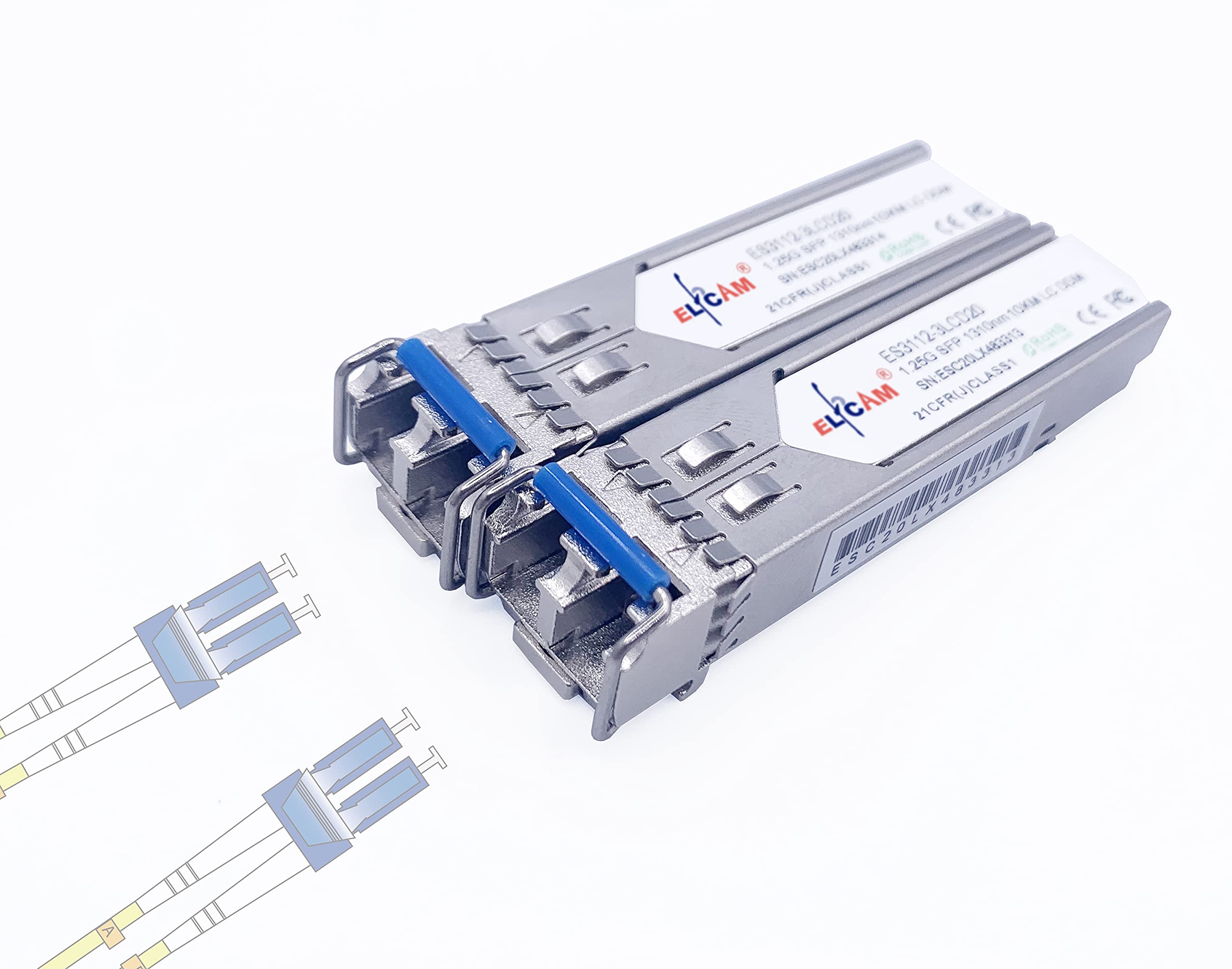 Elfcam 1.25 Gbps SFP Transceiver Module - LC/UPC Single Mode 10km, 2 Pack