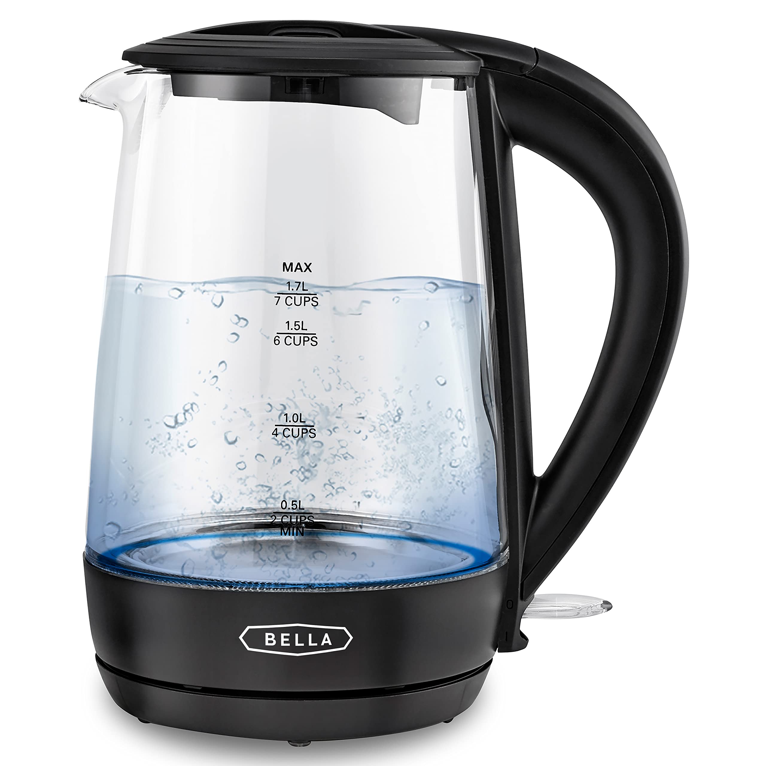 BELLA 1.7L Glass Electric Kettle – Fast Boiling Cordless Water Heater