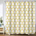 Gaakvrr Yellow Geometric Shower Curtain – Waterproof Polyester with 12 Hooks