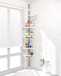 ADOVEL Corner Shower Caddy – 4 Tier Tension Pole Stainless Steel Shelf