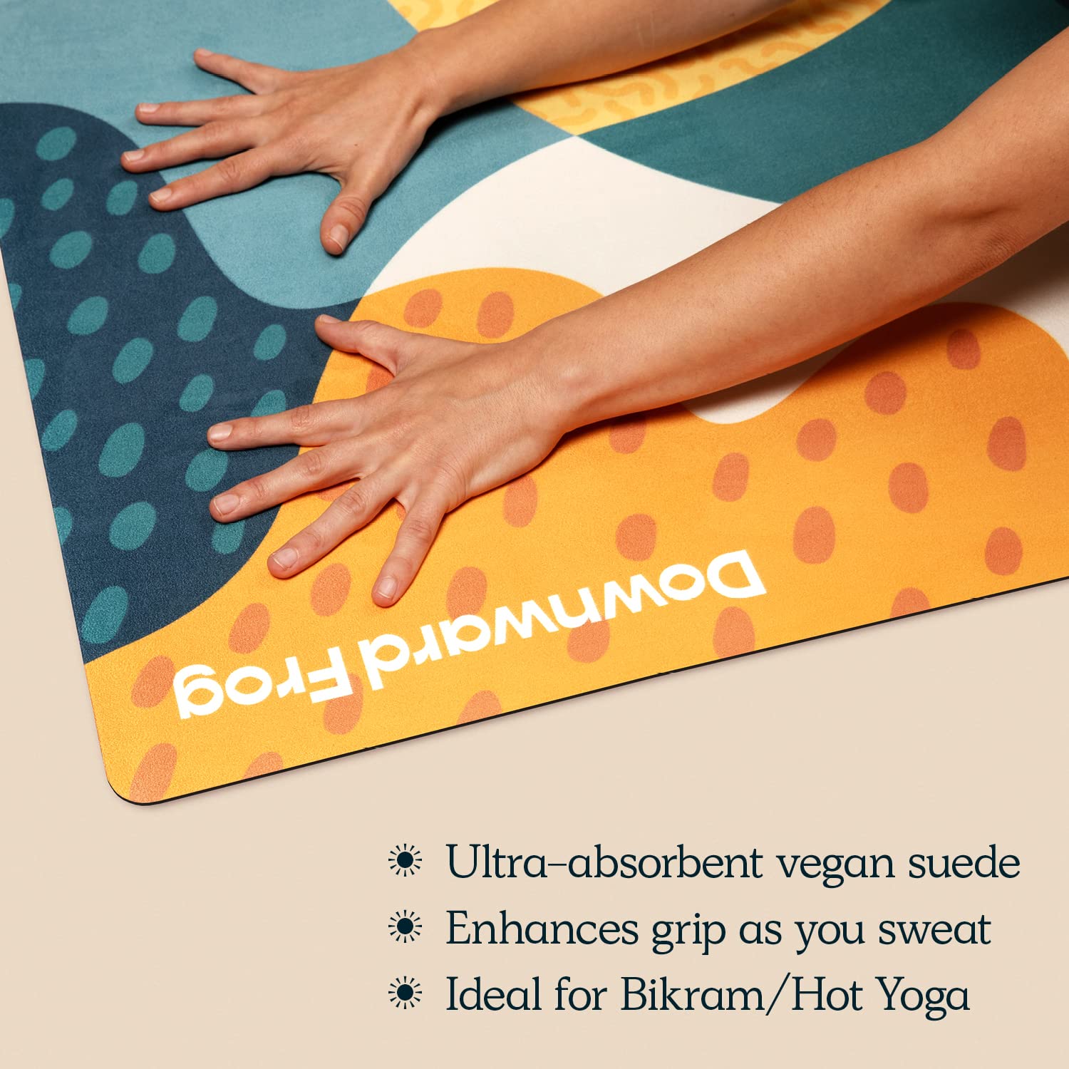 Downward Frog Printed Yoga Mat | Eco Natural Rubber & Vegan Suede, 4mm