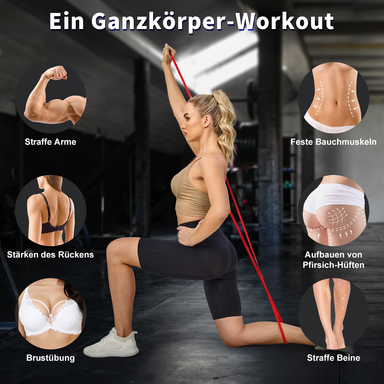 PYHIGH Pull Up Assistance Bands Set – 70-230 lbs Natural Rubber Gym Bands