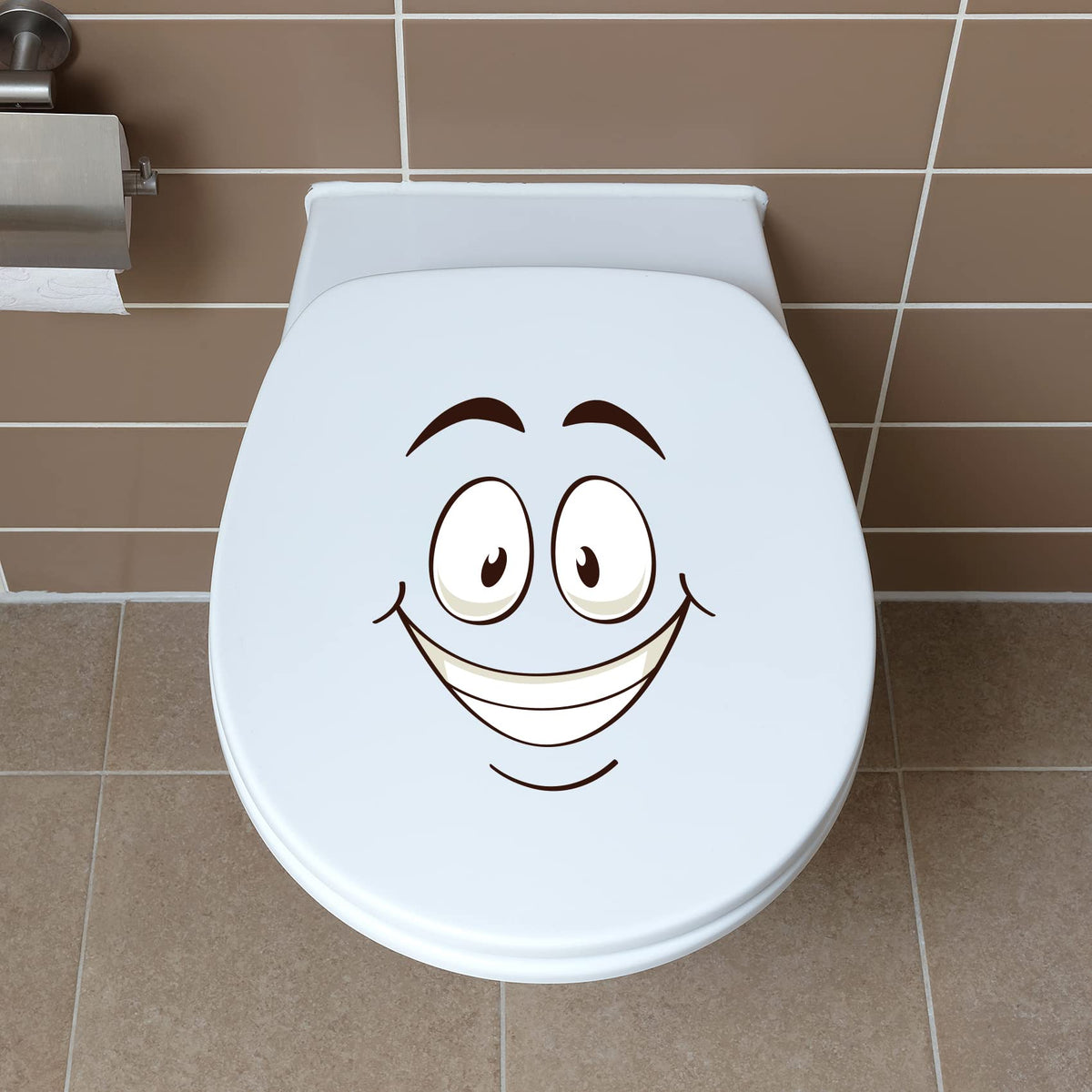 Graz Design R173-09 Toilet Seat Sticker with Funny Slogan R173-09 Smiling Face