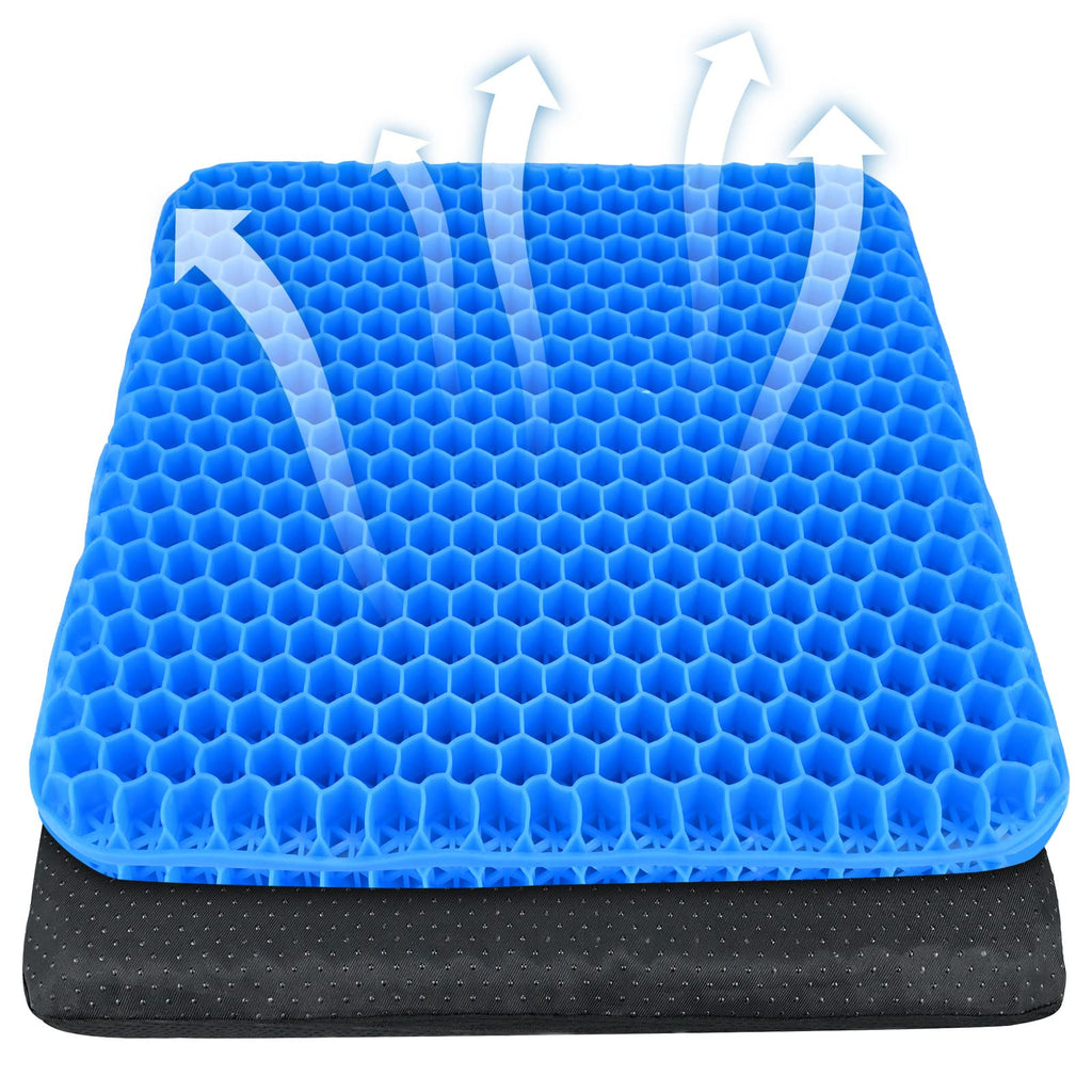 Gel Seat Cushion - Soft Sitter Honeycomb Cushions Double Thick Gel Cushion with Cloth Cover, Cooling & Ergonomic Support Pressure Cushion - image 1