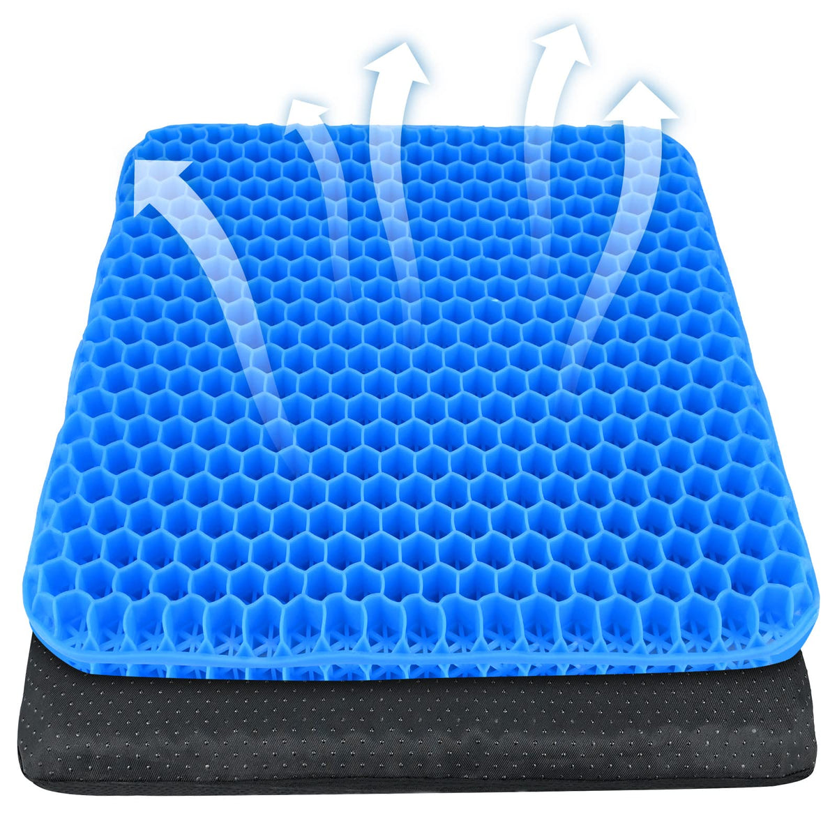Gel Seat Cushion - Soft Sitter Honeycomb Cushions Double Thick Gel Cushion with Cloth Cover, Cooling & Ergonomic Support Pressure Cushion - image 1