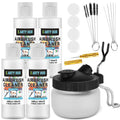 X ARTY HUB Airbrush Cleaning Kit | Glass Pot & 4x120ml Acrylic Cleaner