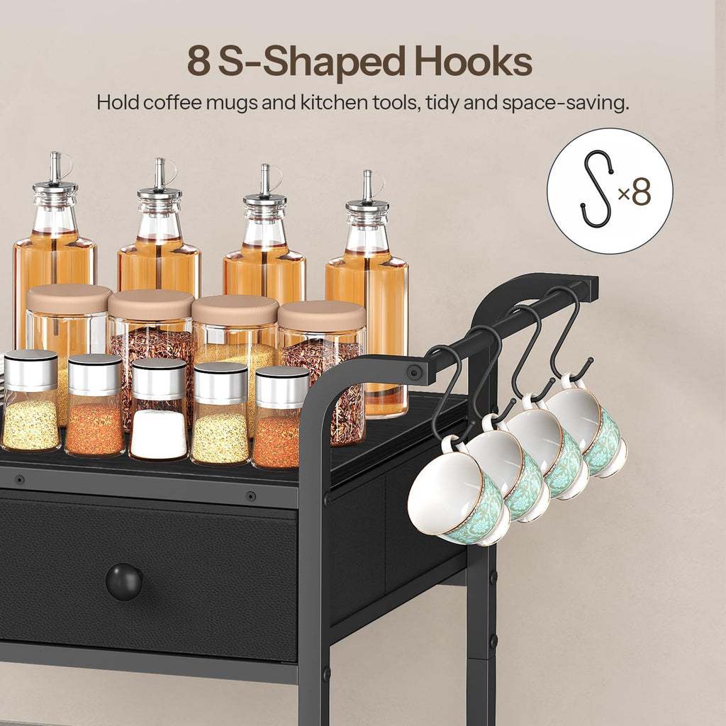 HOOBRO 3-Tier Bakers Rack, Microwave Stand, Coffee Bar Station with Storage - image 5