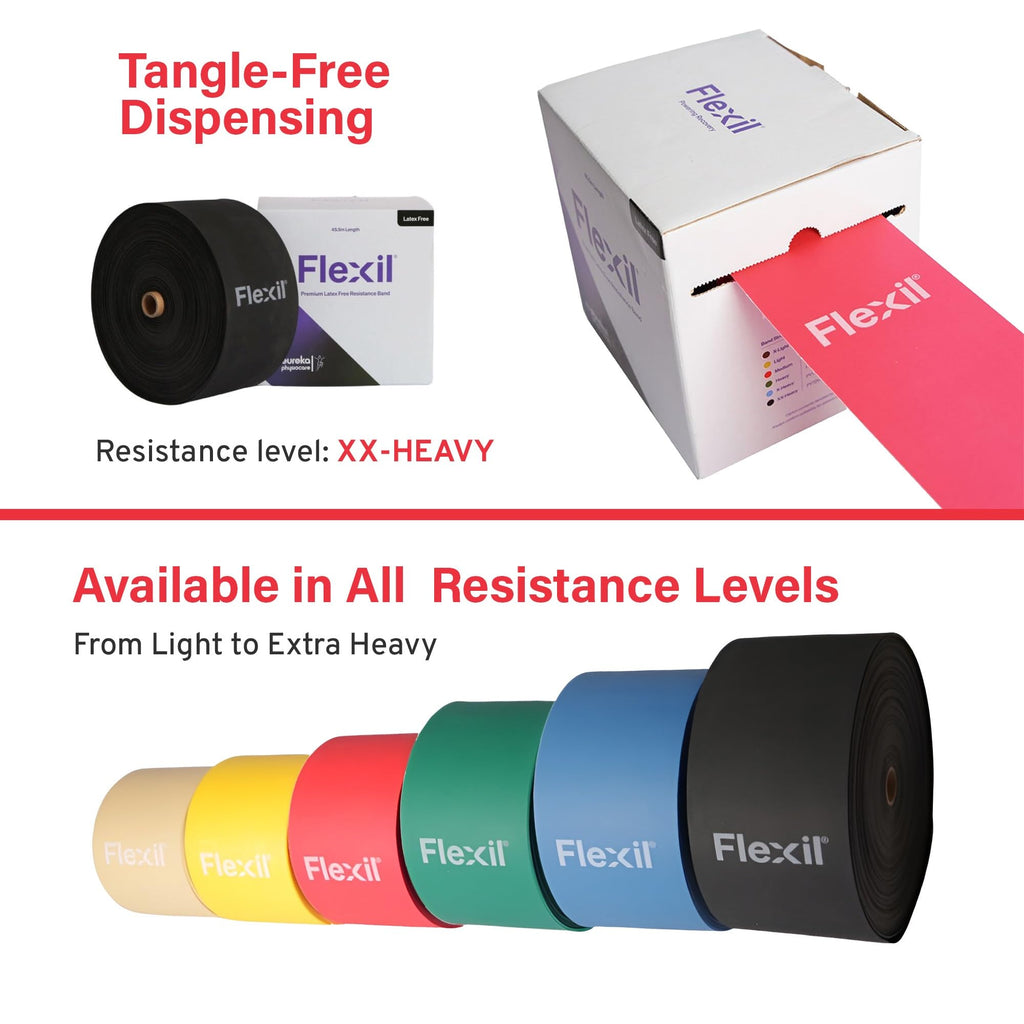 Flexil Latex-Free Resistance Band - XX-Heavy Strength - 45.5M Black