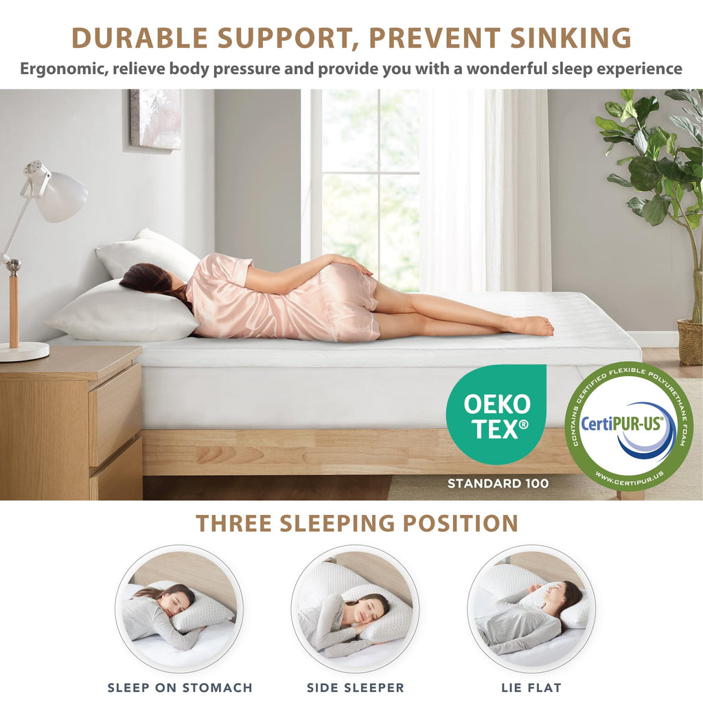 Degrees of Comfort King Memory Foam Mattress Topper | Bamboo Cover