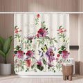 Woutay Watercolor Flower Shower Curtain – Mold Resistant Polyester, 180x180cm