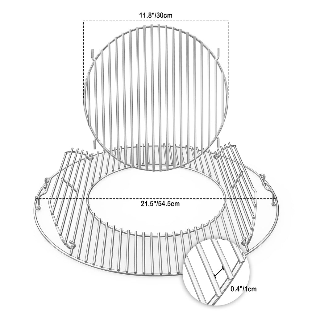 Onlyfire 21.5" Stainless Steel Cooking Grate for Weber 22.5" Kettle Grill