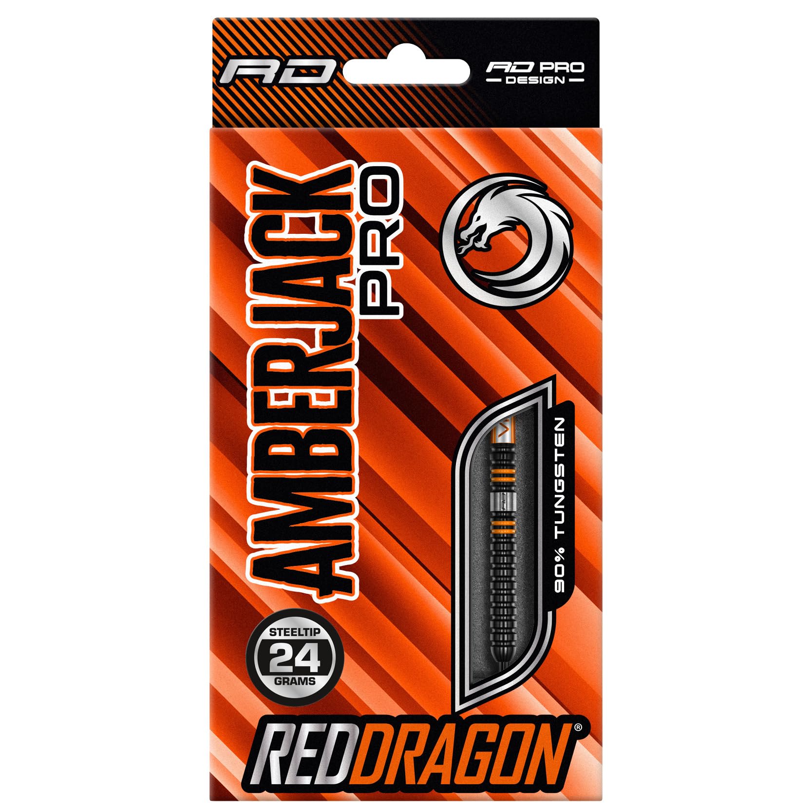 Red Dragon Amberjack Pro 1 Tungsten Darts Set - 24g Steel Tip Darts