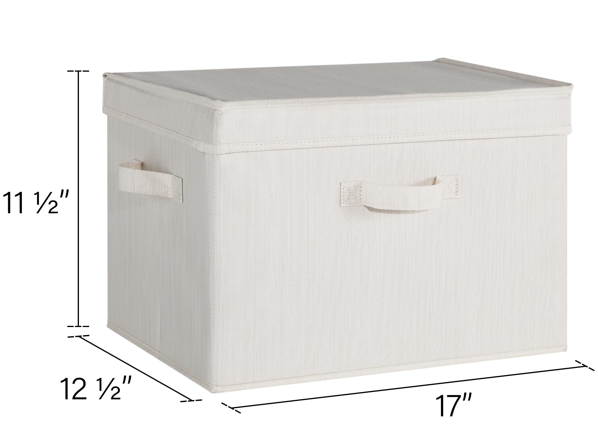 StorageWorks Fabric Closet Storage Bins with Lids – Jumbo 2-Pack, Beige