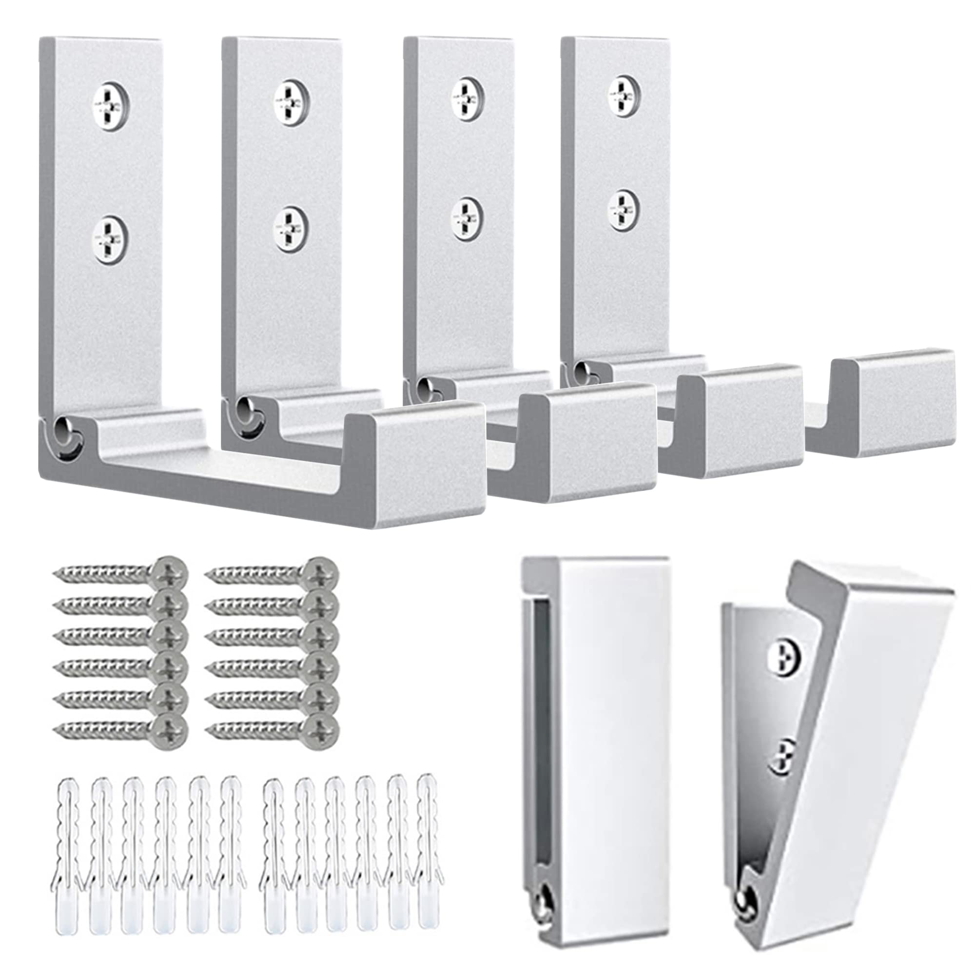 OHIYO Heavy Duty Folding Wall Hooks | 6-Pack Aluminum Alloy – Silver