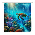 goodbath Turtle Ocean Shower Curtain | Waterproof Fabric, 180x180 cm