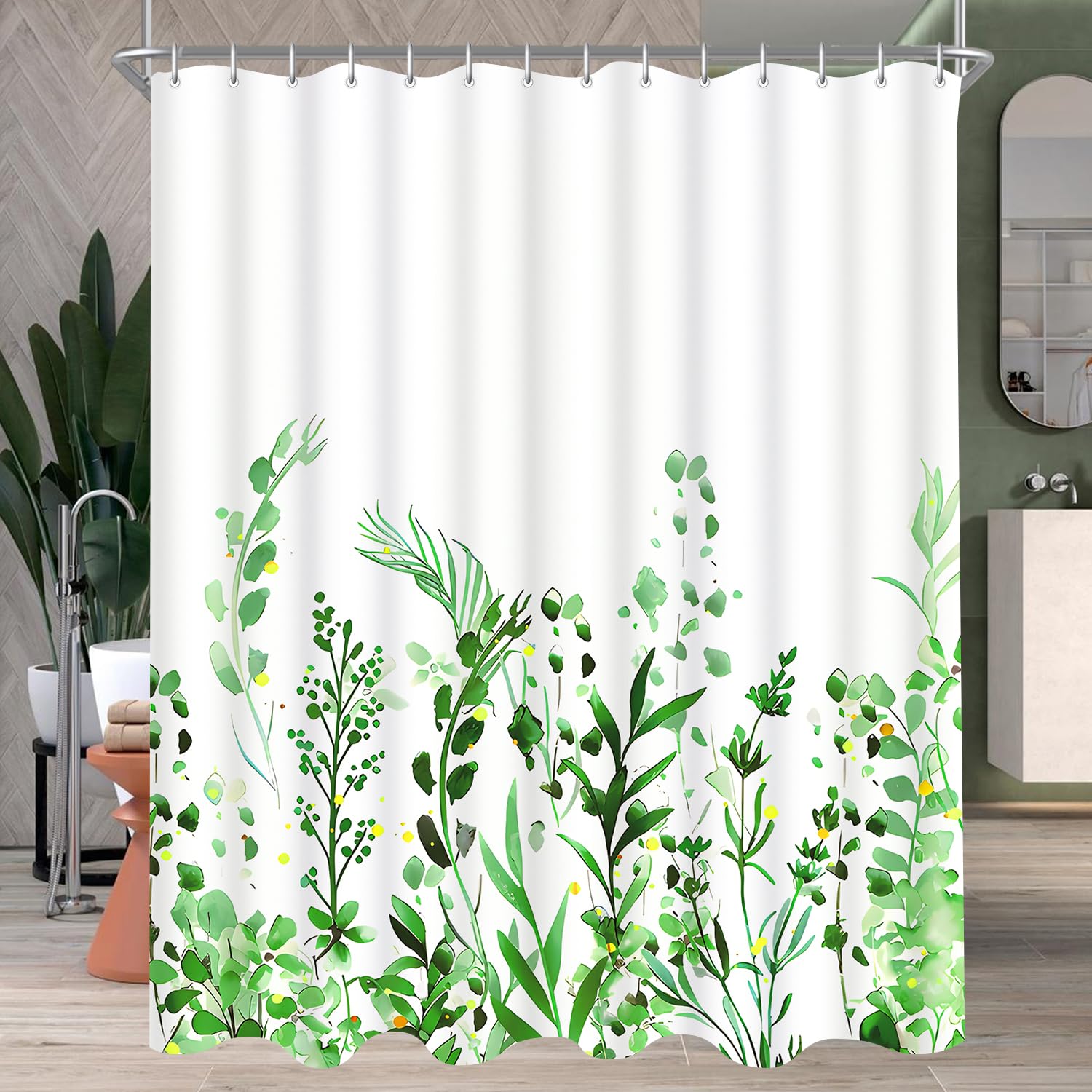 Jolof Store Floral Shower Curtain – 240x180cm Waterproof Polyester