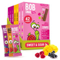 Bob Snail Fruit Leather Stripes – Mixed Fruit Healthy Snacks, 42 Bars