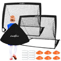 LIBERRWAY 4'x3' Foldable Football Goals for Kids - Set of 2 Portable Nets