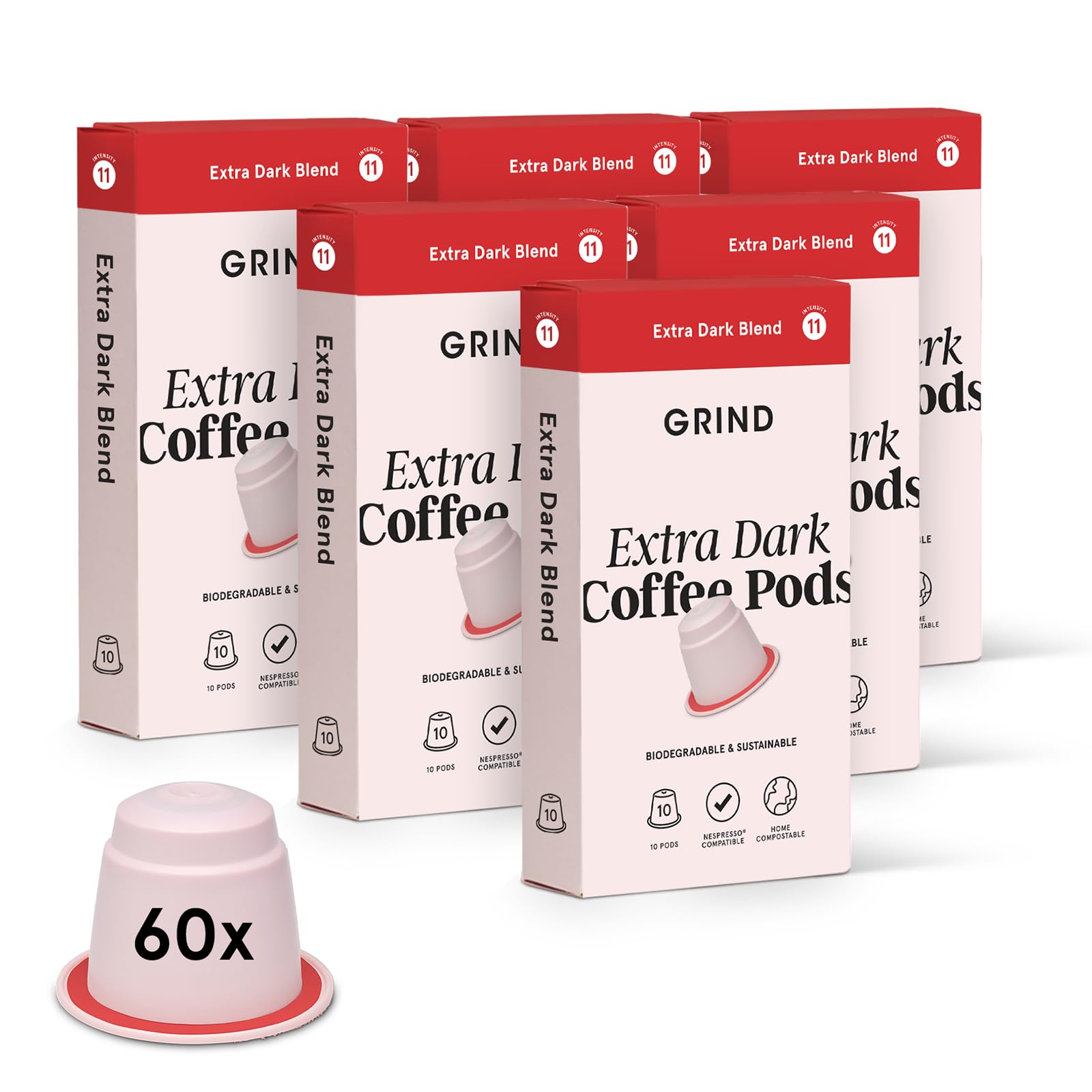 Grind Extra Dark Coffee Pods – 60 Nespresso Compatible Capsules