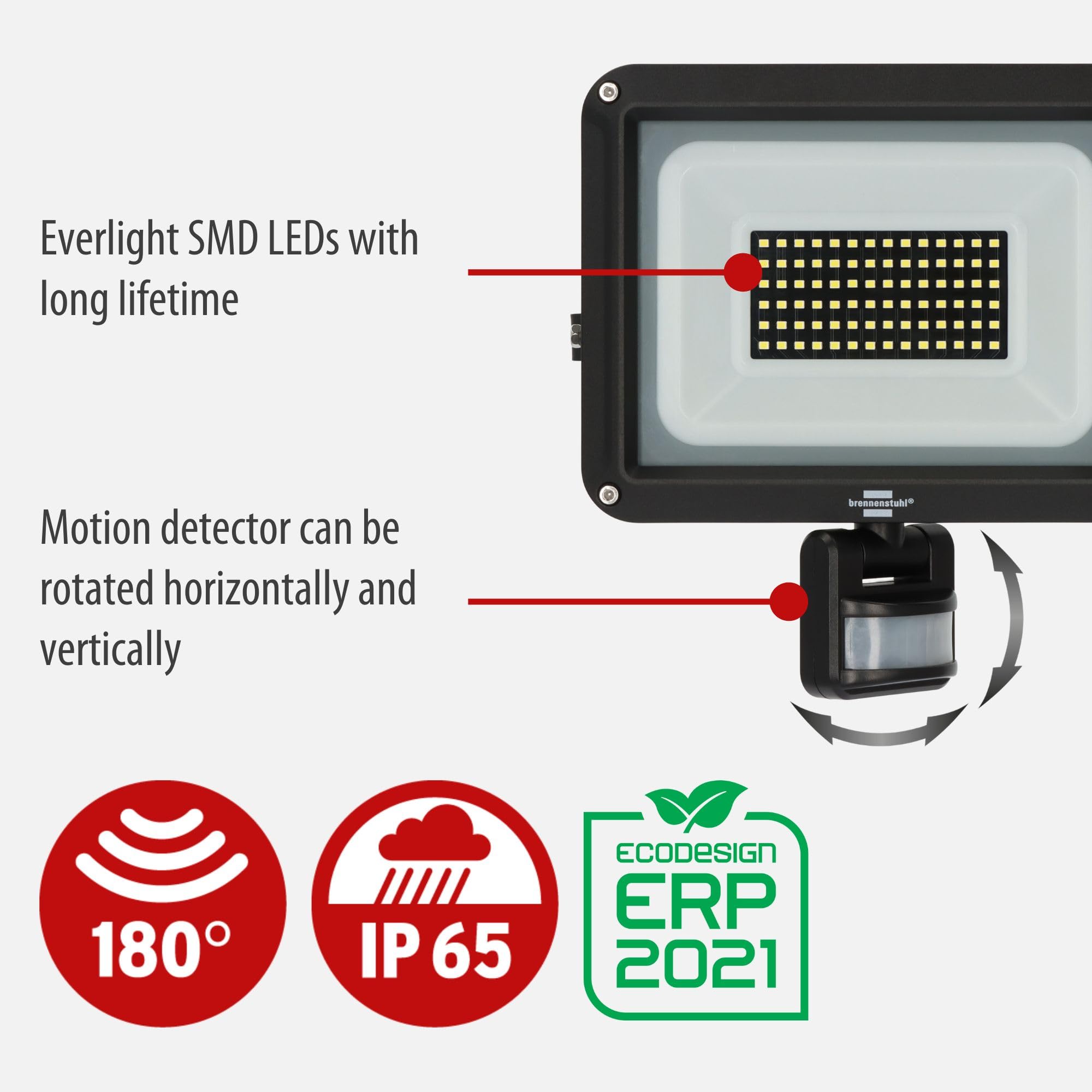 Brennenstuhl JARO 7060 P LED Outdoor Floodlight | 50W 5800lm Motion Sensor