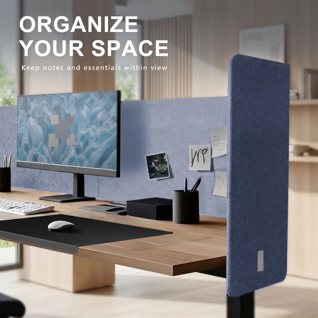 Desk Privacy Panel,2PCS,2-in-1 Soundproofing for Office,School & HomeBlue - image 2
