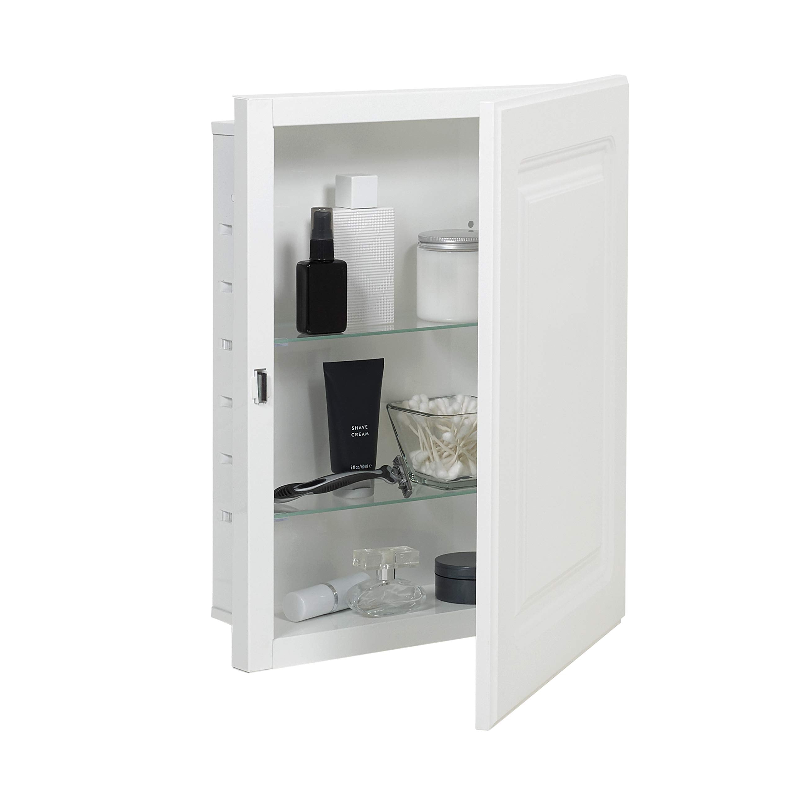American Pride Recessed Medicine Cabinet – White Steel Raised Panel 16x20